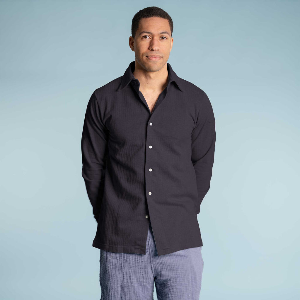 100% organic cotton long sleeve knit shirt