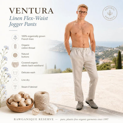 100% flax linen jogger pants