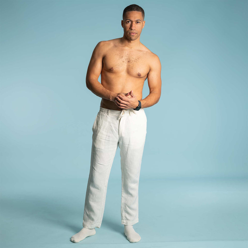 organic linen joggers bio-elastic