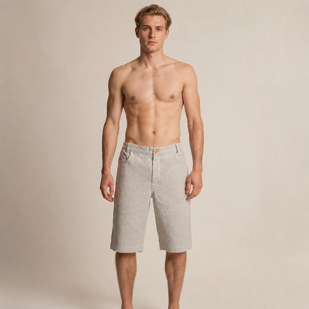 100% organic linen shorts