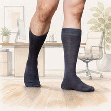 Load image into Gallery viewer, VILLAGEMILLS 2-Ply 99.95% Organic Merino Wool Dress Socks (0.05% Bio Elastic) (Lighter Finer Weight, Certified Organic, Not Superwashed) (100% Biodegradable)