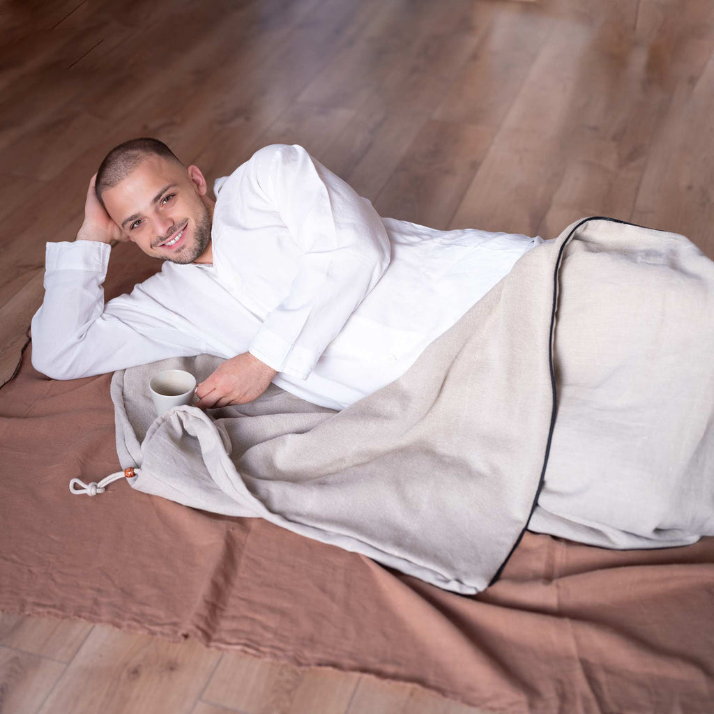 organic linen sleeping bag