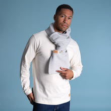 Load image into Gallery viewer, 100% organic cotton fleece scarf with pocket