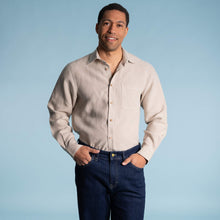 Load image into Gallery viewer, organic linen dress shirt with pocket