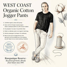 Load image into Gallery viewer, 100% organic cotton jogger pants plastic-free polyester-free