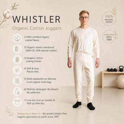 plastic-free 100% organic cotton thermal underwear long johns