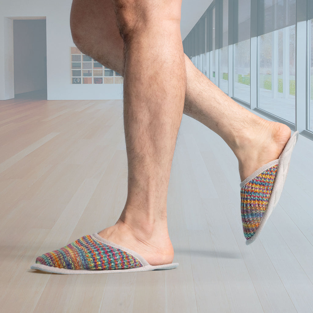 organic linen knit house slippers