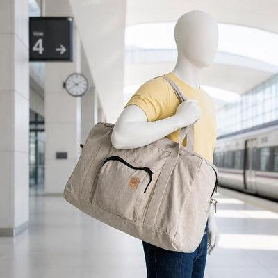 large linen duffel bag plastic-free