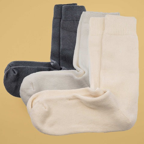 SIMPLICITY 3-Pack Organic Cotton Jersey Crew Socks (Grown & Made in USA) (99% Biodegradable)