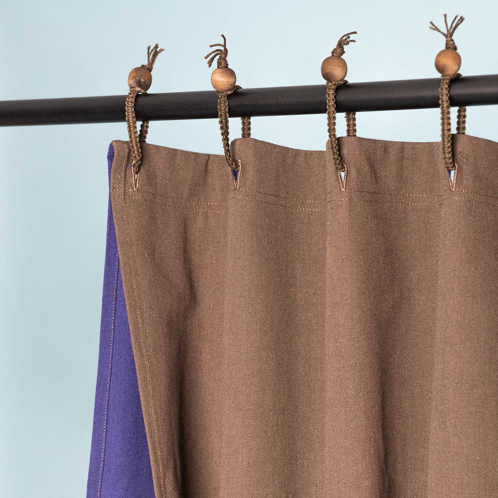 BELMONT Blackout 100% Organic Cotton Curtain With Rings (2-Layers, Reversible) (OC Thread, No Vinyl, No PVC, No Plastic, No Acrylic, No Polyester, No Synthetics) (100% Biodegradable)