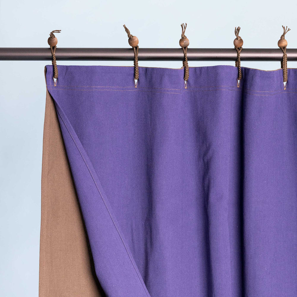 BELMONT Blackout 100% Organic Cotton Curtain With Rings (2-Layers, Reversible) (OC Thread, No Vinyl, No PVC, No Plastic, No Acrylic, No Polyester, No Synthetics) (100% Biodegradable)