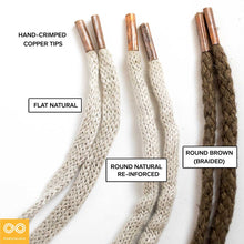Load image into Gallery viewer, Easter Island 100% Hemp Shoelaces (Solid Colors) (Hand-crimped Copper Tips) (100% Biodegradable)