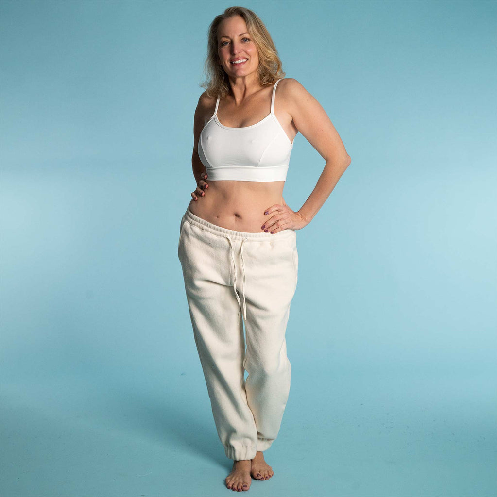 AMANDA 100% Organic Cotton Fleece Slim Jogger Pants For Women (OC Thread & Organic Elastic Option) (99.9%-100% Biodegradable) (Discontinued)
