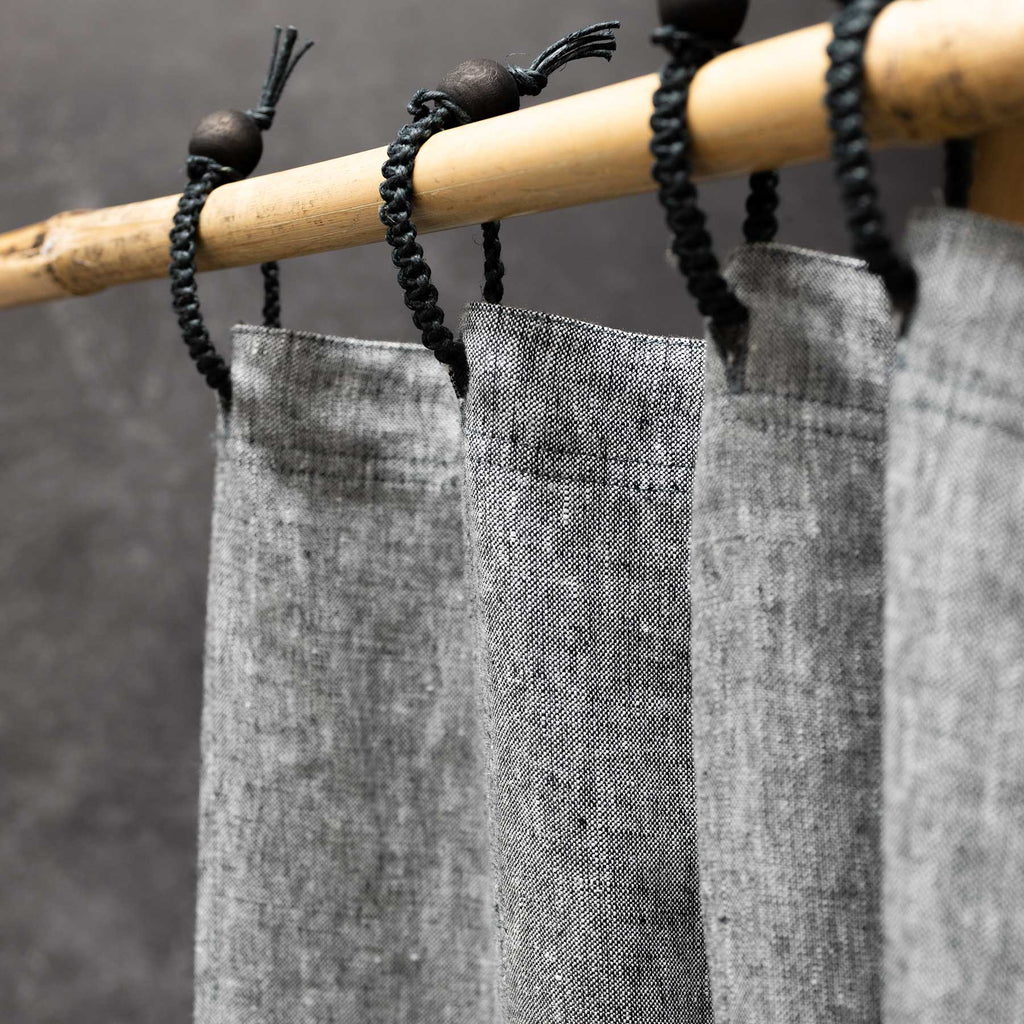 gray hemp shower curtain