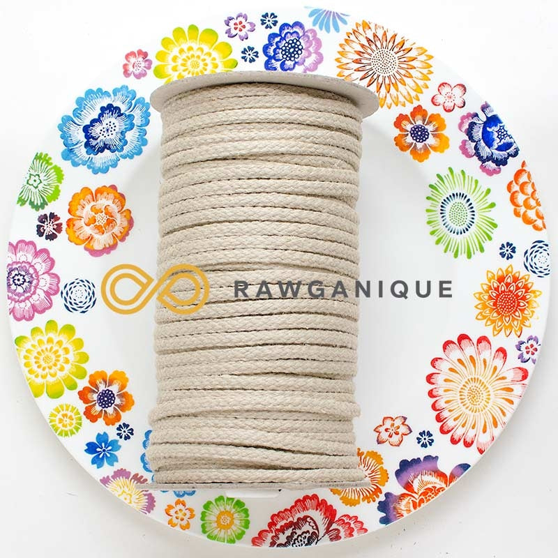 5.6mm Hemp Braided Cords (50m roll; ~164') (100% Biodegradable)