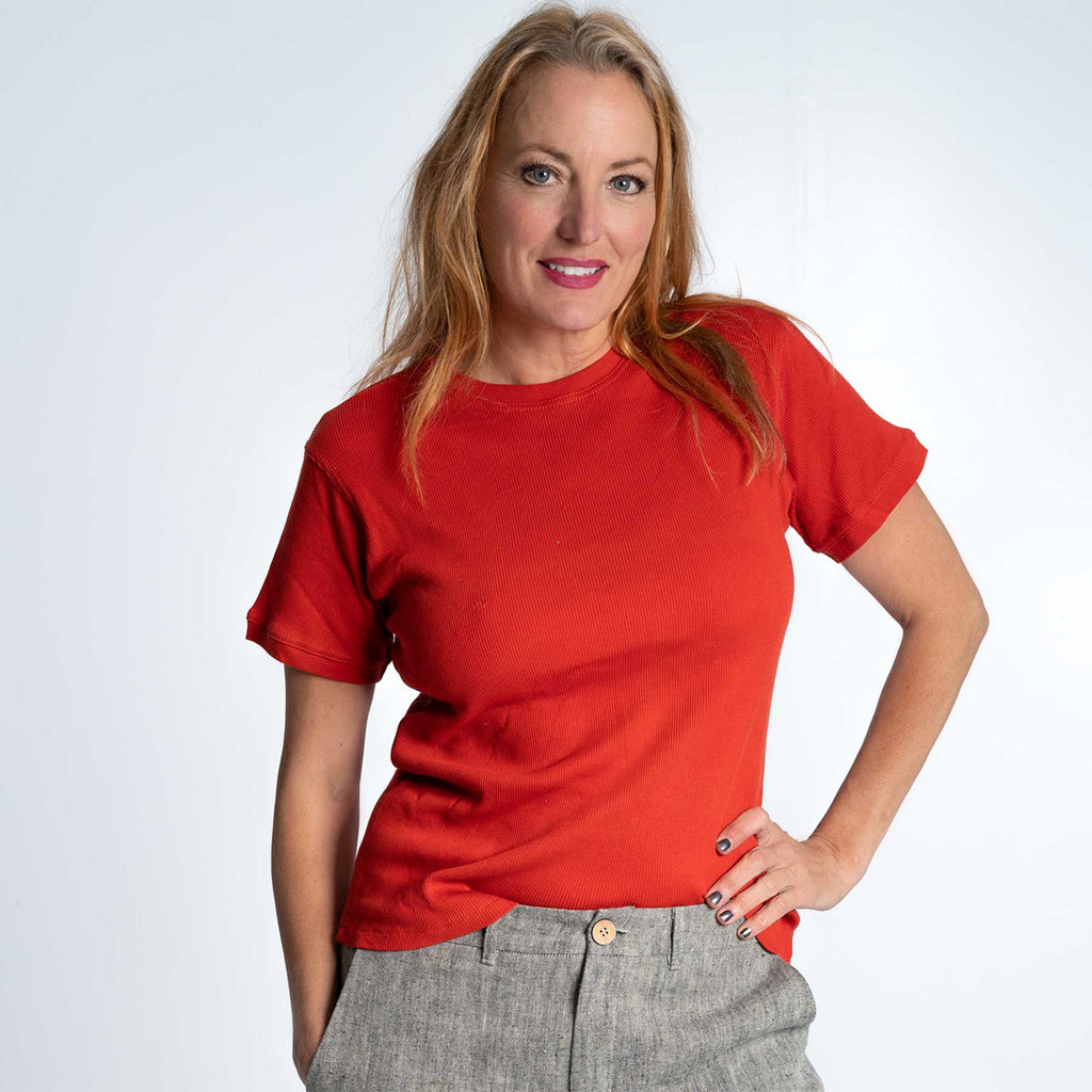 CHELSEA 100% Organic Cotton Ribbed Knit Tee (Unisex, Latex-free, Elastic-free) (Closeout) (Final Sale) (99.5%-100% Biodegradable)