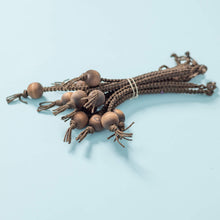 Load image into Gallery viewer, Hemp Macrame Curtain Rings with Wooden Button (12) (Handmade) (100% Biodegradable)