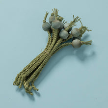 Load image into Gallery viewer, Hemp Macrame Curtain Rings with Wooden Button (12) (Handmade) (100% Biodegradable)