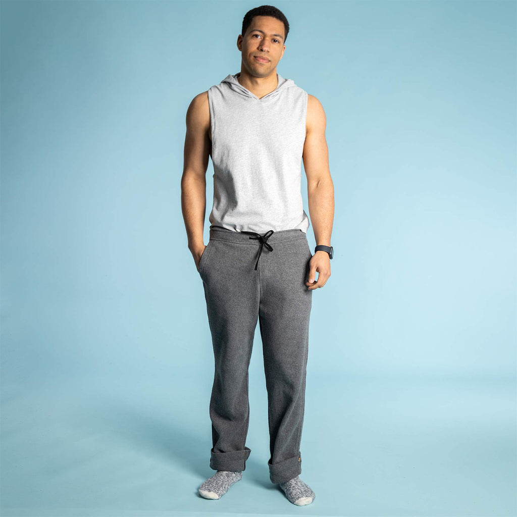 elastic-free organic cotton fleece sweat pants
