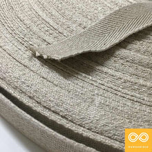 Load image into Gallery viewer, 0.75in ¾" Hemp Edging Tape - Drawstring (100m Roll) (100% Organic &amp; Biodegradable)