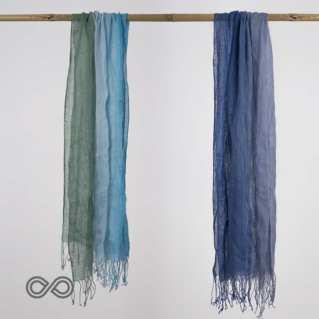 TAORMINA 100% Organic Hemp Scarf (24" x 70") (Gauzy, Lightweight)