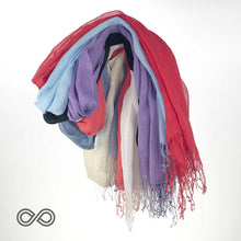 Load image into Gallery viewer, TAORMINA 100% Organic Hemp Scarf (24" x 70") (Gauzy, Lightweight)