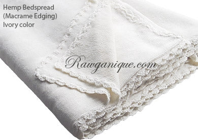 PROVENCE 100% Organic Hemp Knit Blanket / Bedspread (OC Thread) (99.99%-100% Biodegradable)