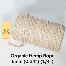 Load image into Gallery viewer, 6mm Organic Hemp Rope (3kg Roll) (100% Biodegradable)