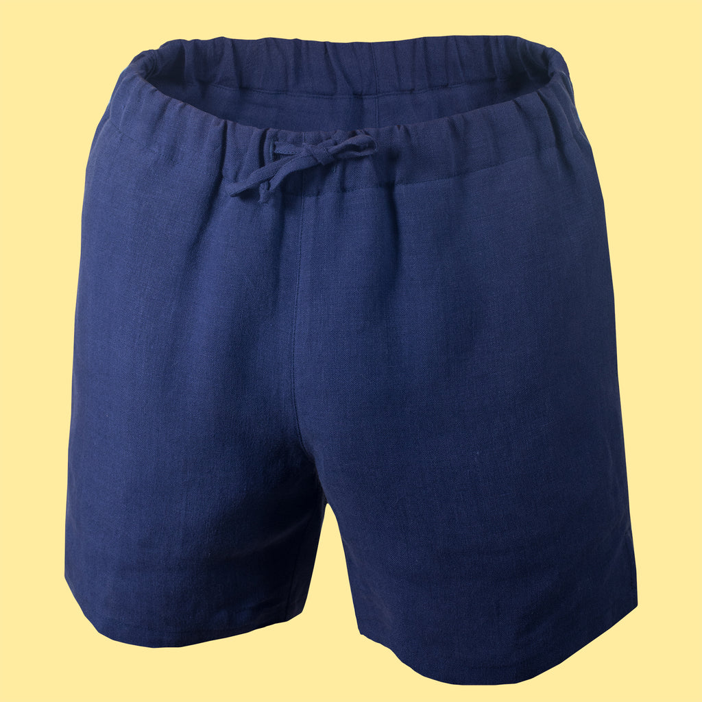 organic linen running shorts