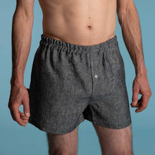 Load image into Gallery viewer, JOEY 100% Organic Hemp Boxer Shorts (Tagua Nut Buttons, OC Thread, Plastic-Free, 100% Biodegradable Organic Elastic Option)