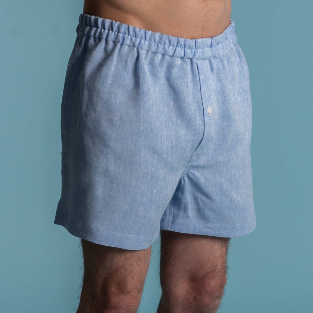 JOEY 100% Organic Hemp Boxer Shorts (Tagua Nut Buttons, OC Thread, Plastic-Free, 100% Biodegradable Organic Elastic Option)