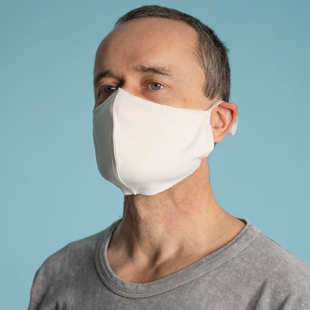 organic cotton facemark with natural rubber