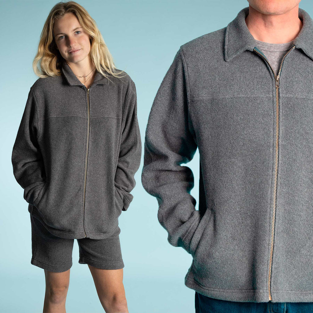 100% organic cotton fleece jacket