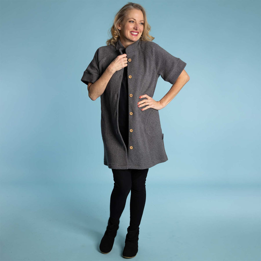 100% organic cotton fleece dress jacket