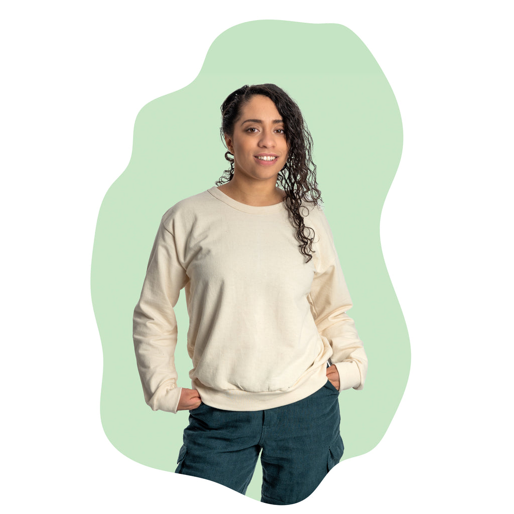 100% organic cotton sweatshirt made in America