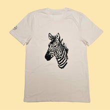 Load image into Gallery viewer, 100% organic cotton t-shirt printed zebra