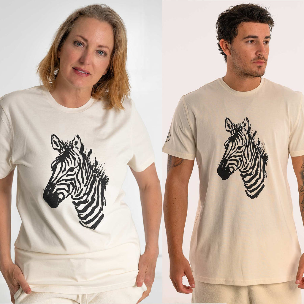100% organic cotton t-shirt zebra design