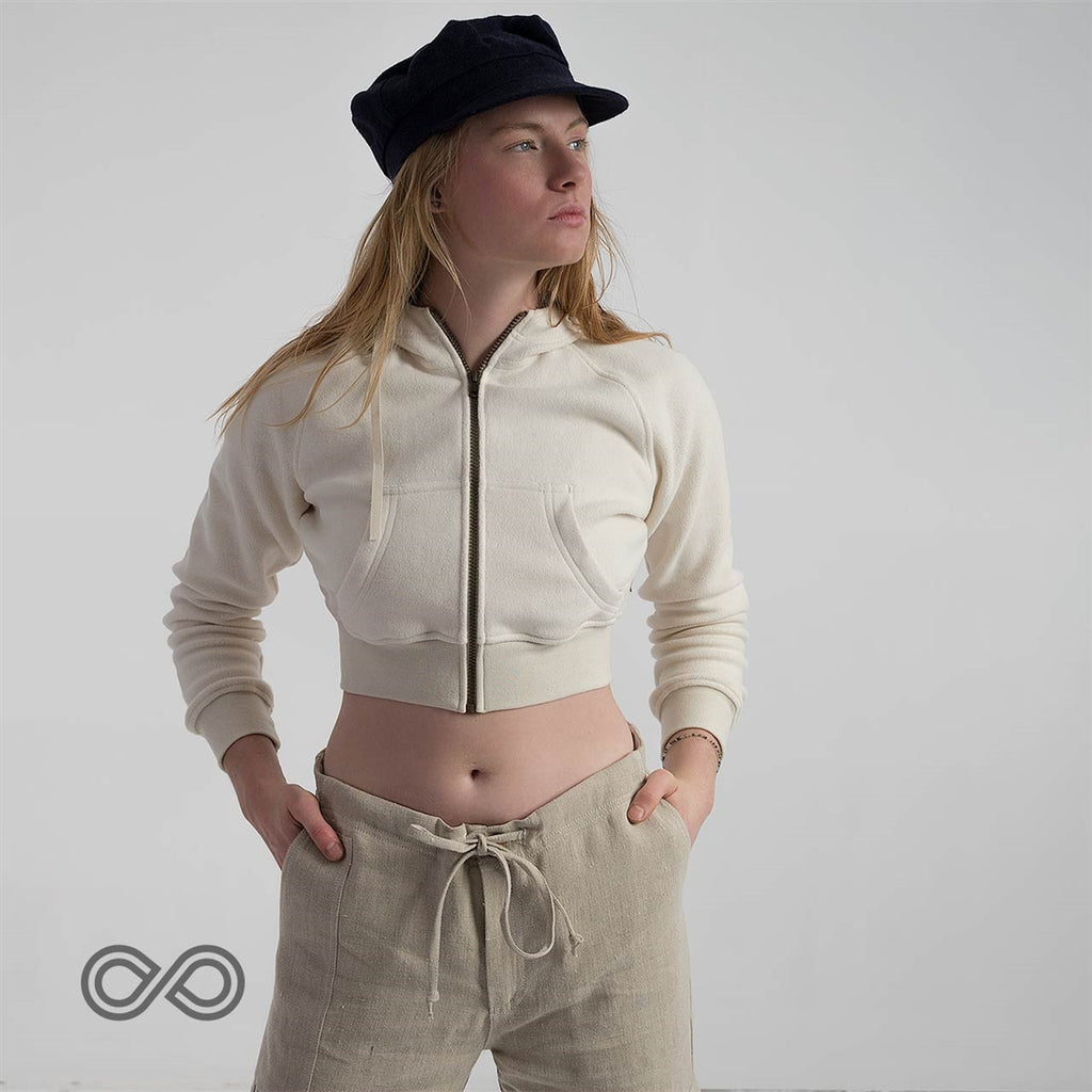 organic cotton zippered hoodie for women