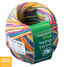 Load image into Gallery viewer, 12-Strand Unwaxed Dyed Rainbow Hemp Twine