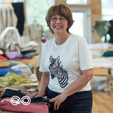 Load image into Gallery viewer, organic cotton t-shirt zebra design