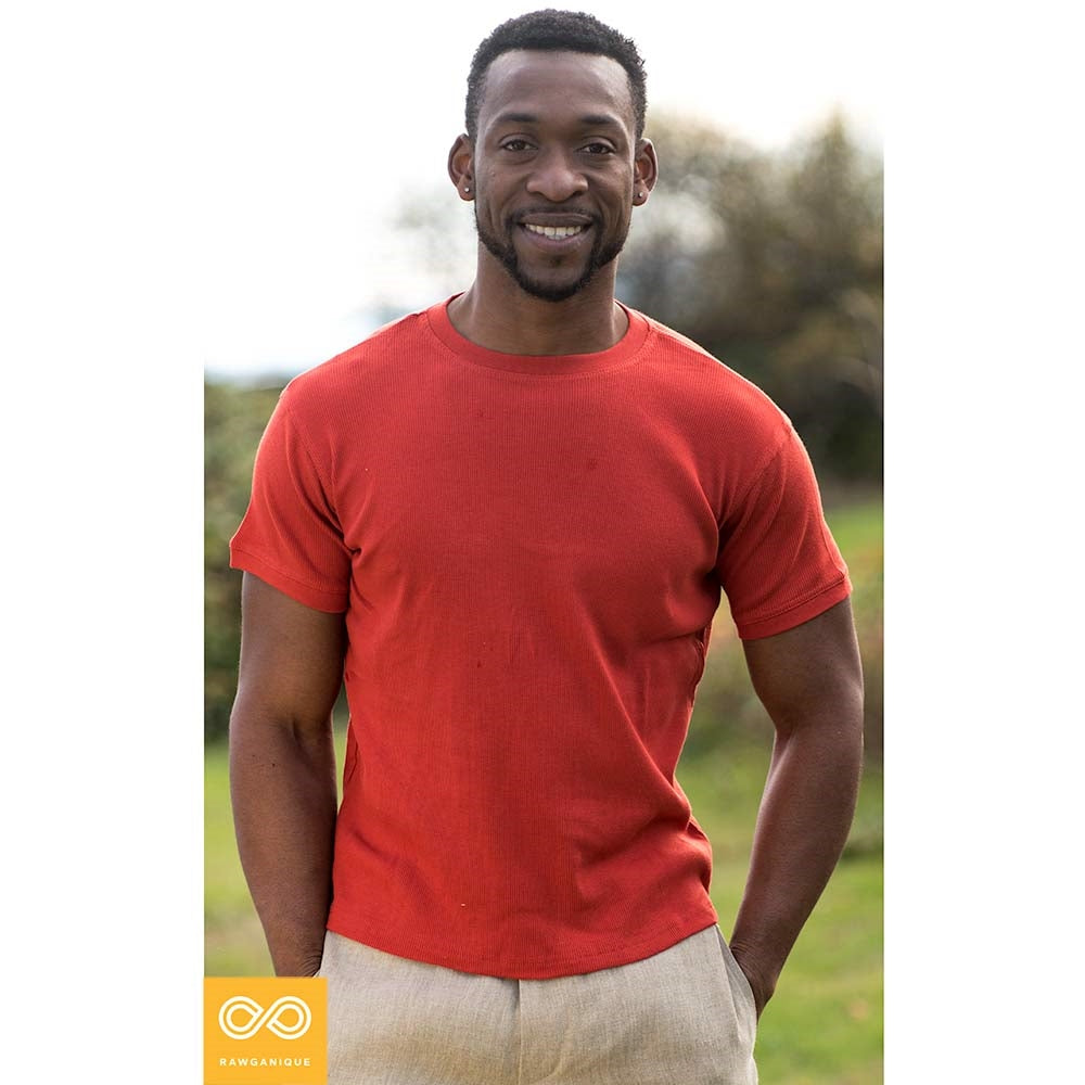 CHELSEA 100% Organic Cotton Ribbed Knit Tee (Unisex, Latex-free, Elastic-free) (Closeout) (Final Sale) (99.5%-100% Biodegradable)