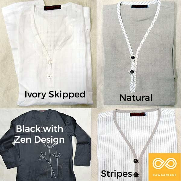 100% Organic Linen SAMADHI Shirt (Long-Sleeve; Unisex) (Closeout - Final Sale) (99.5% Biodegradable)