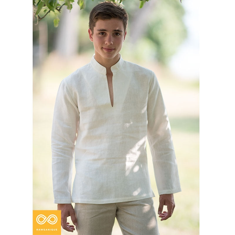 India Collar 100% Organic Hemp Tranquility Shirt (Unisex; Closeout - Final Sale)