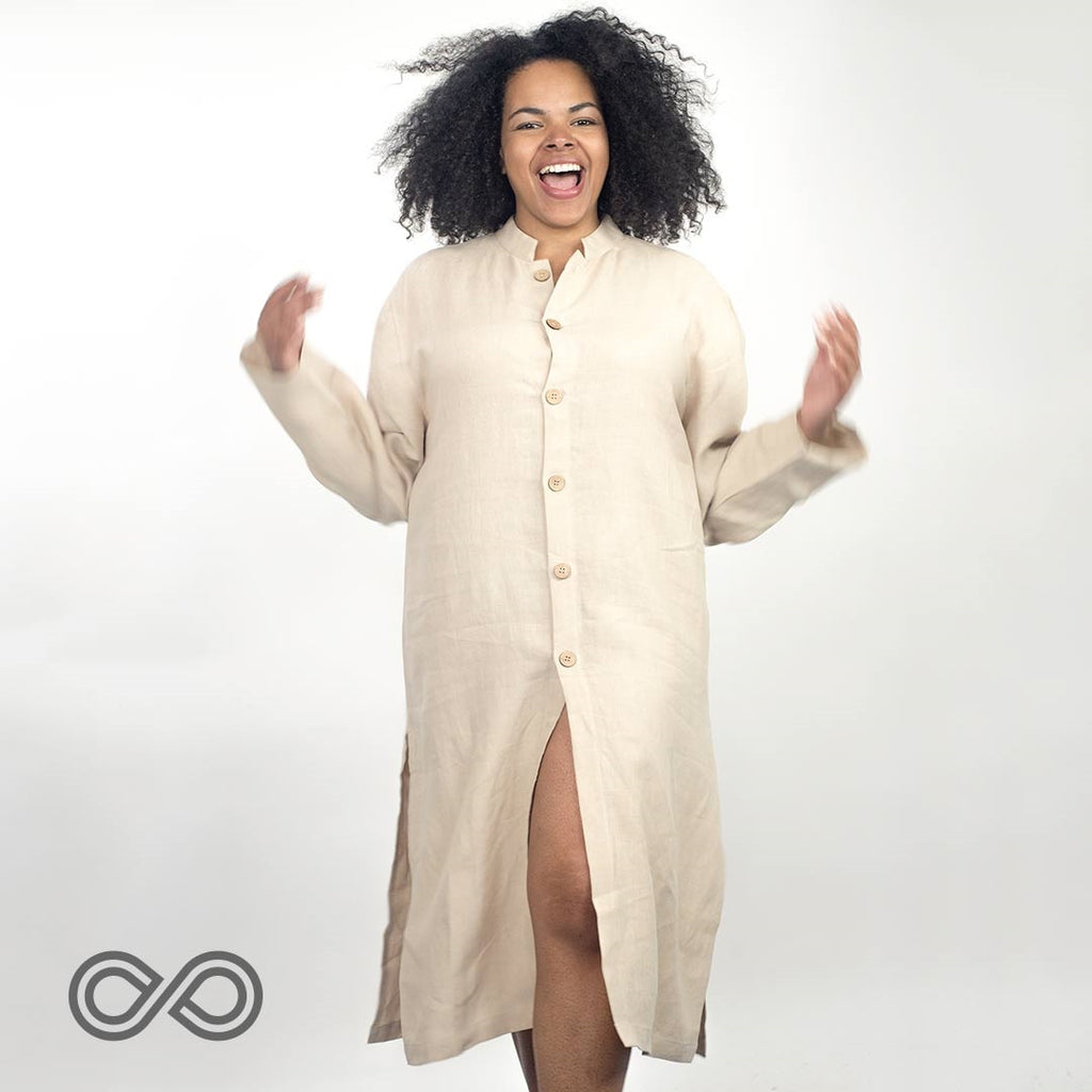 TOULOUSE Organic French Linen Tunic (Long-sleeved) (Unisex) (Closeout - Final Sale)