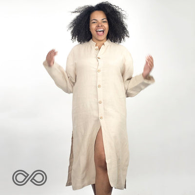 TOULOUSE Organic French Linen Tunic (Long-sleeved) (Unisex) (Closeout - Final Sale)