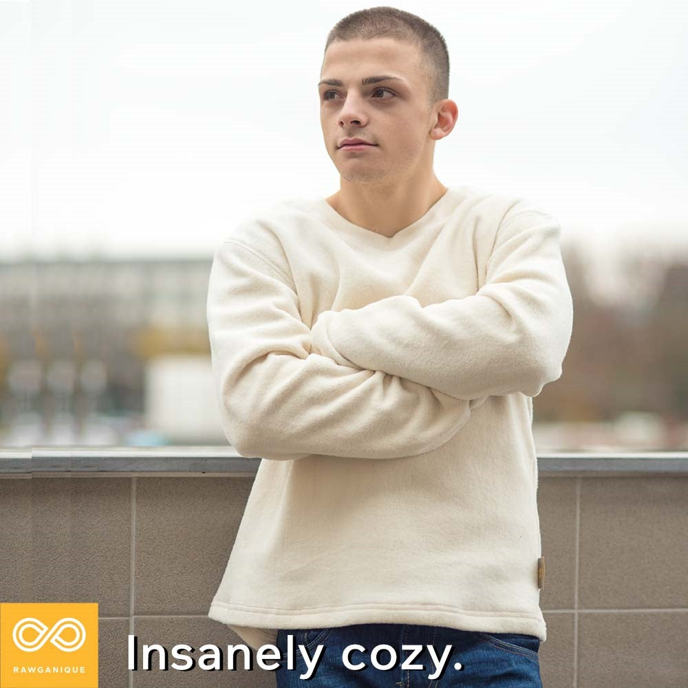 100% organic fleece sweatshirt