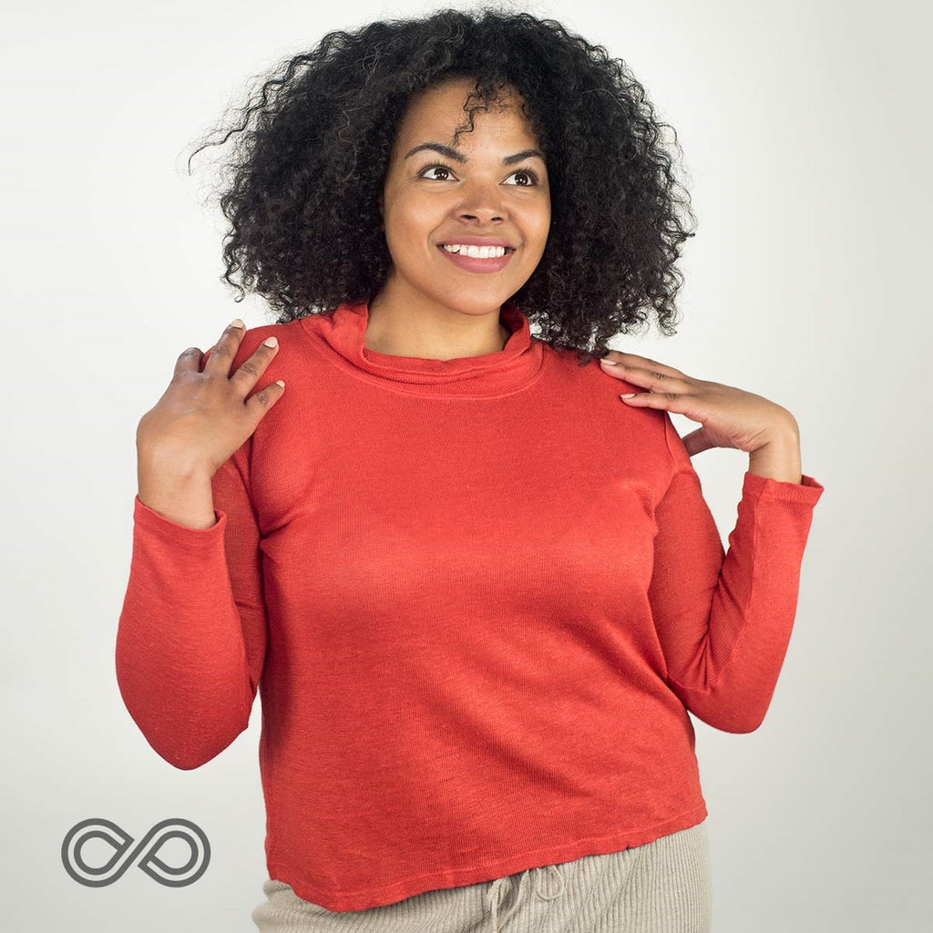 organic hemp long sleeve blouse