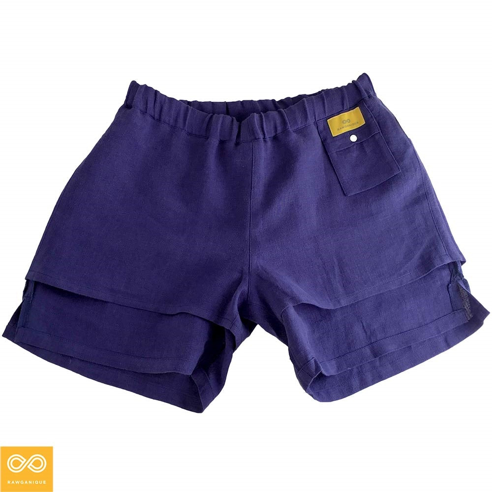 organic linen gym shorts