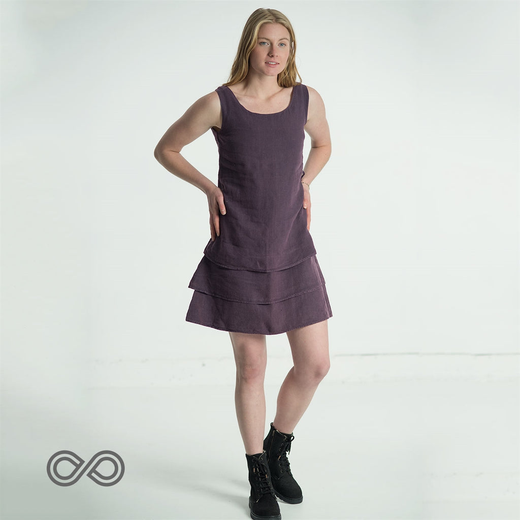 JACQUELINE Short Hemp Gown Dress (99.99% Biodegradable) (Closeout; FINAL SALE)
