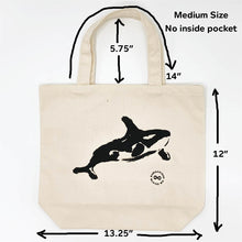 Load image into Gallery viewer, CLOVERDALE 100% Organic Cotton Shopping Bag (Made in USA, Grown in USA, Eco-Printed in USA) - Orca